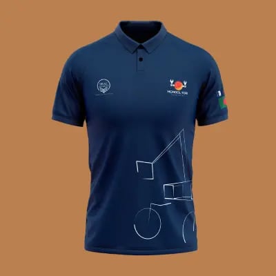 Mongol Tori Polo T-shirt Navy Blue